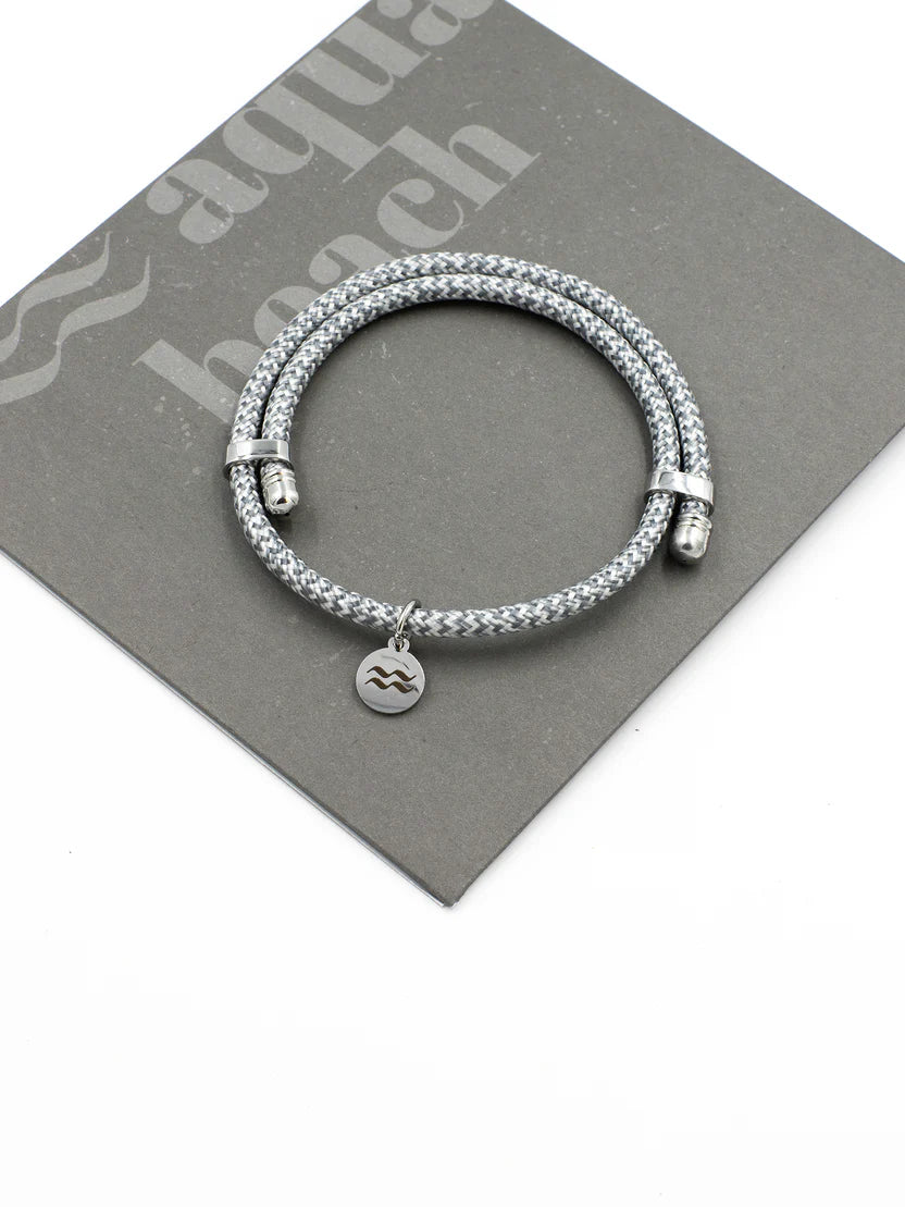 Aqua Beach Recycled Plastic Bracelet Grey