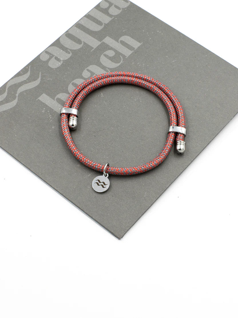 Aqua Beach Recycled Plastic Bracelet Red