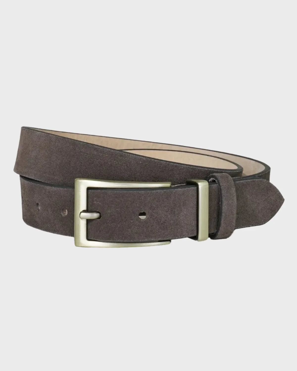 Sophos Arnesby Suede Brown Mens Block Edge Belt Small