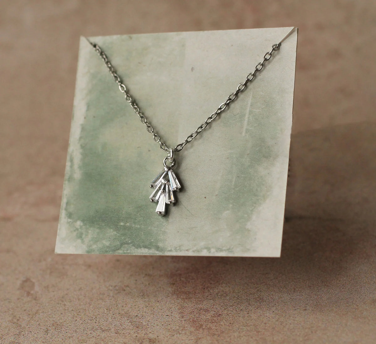 Silk Purse Art Deco Crystal Chrysler Necklace Silver