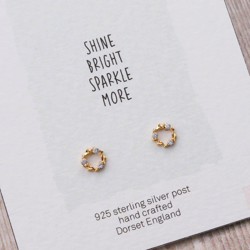 Attic Creations Card Crystal Circle Earrings Shine Bright