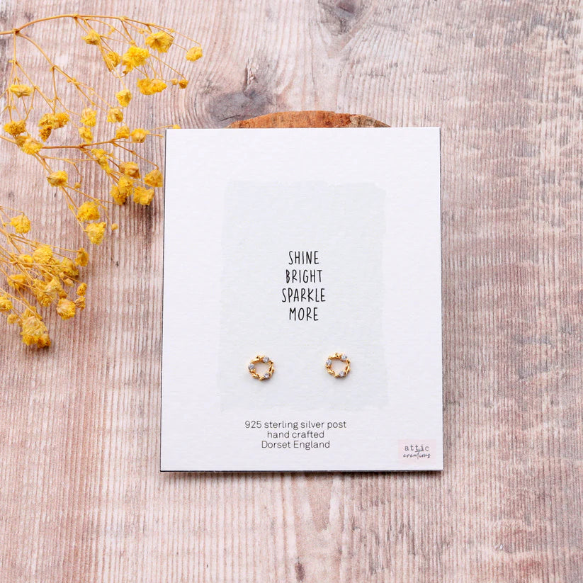 Attic Creations Card Crystal Circle Earrings Shine Bright