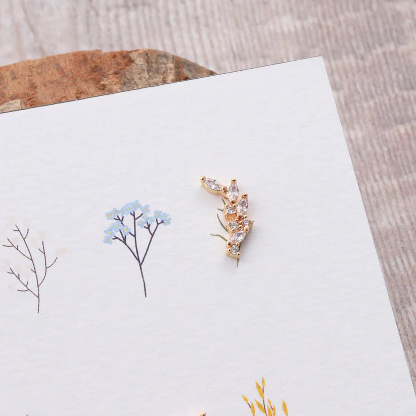 Attic Creations Card Crystal Cluster Earring Studs