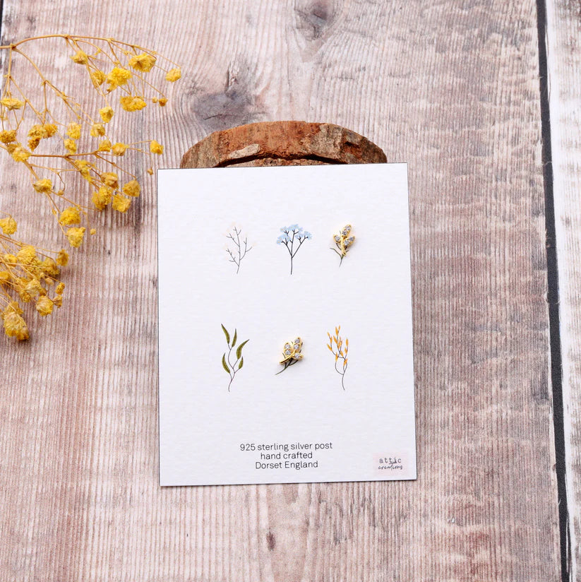 Attic Creations Card Crystal Leaf Earrings