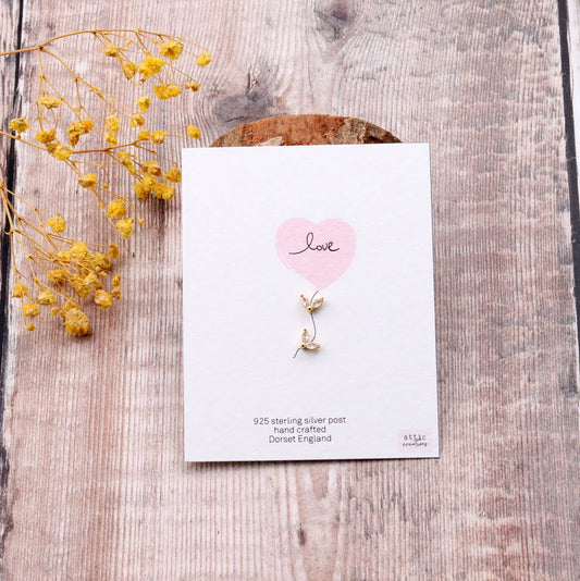 Attic Creations Card Crystal Offshoot Earrings Gold/Clear