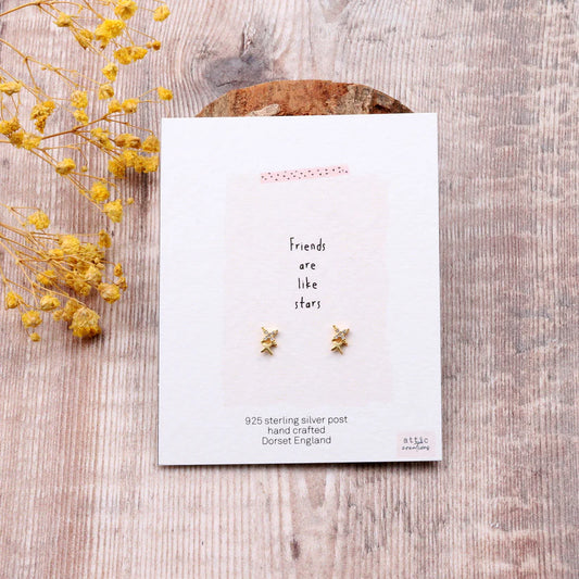 Attic Creations Card Four Little Stars Earrings