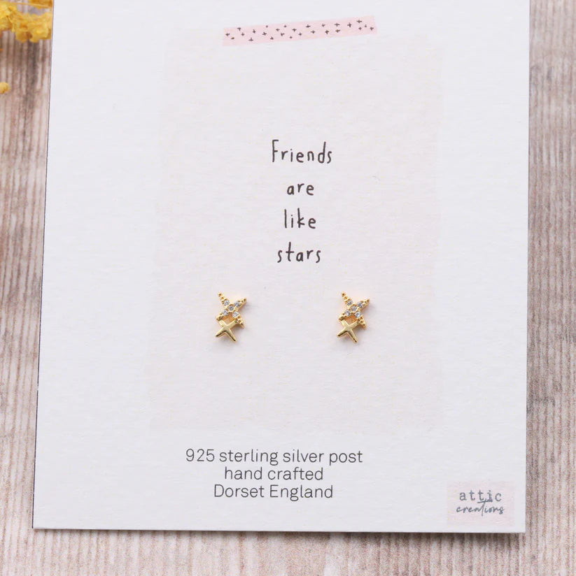 Attic Creations Card Four Little Stars Earrings