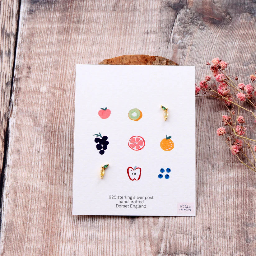 Attic Creations Card Fruit Earrings Lemon