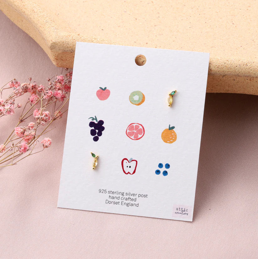 Attic Creations Card Fruit Earrings Lemon