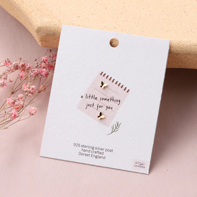 Attic Creations Card Mini Butterfly Earring Gold