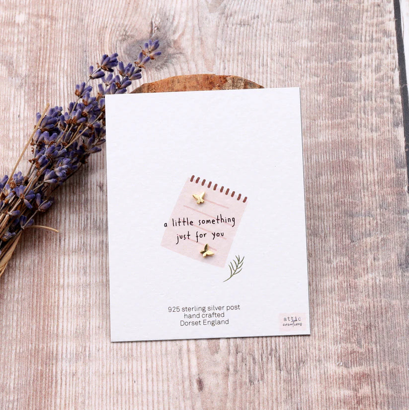 Attic Creations Card Mini Butterfly Earring Gold