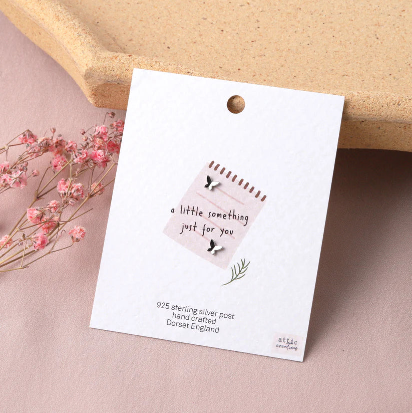 Attic Creations Card Mini Butterfly Earring Silver