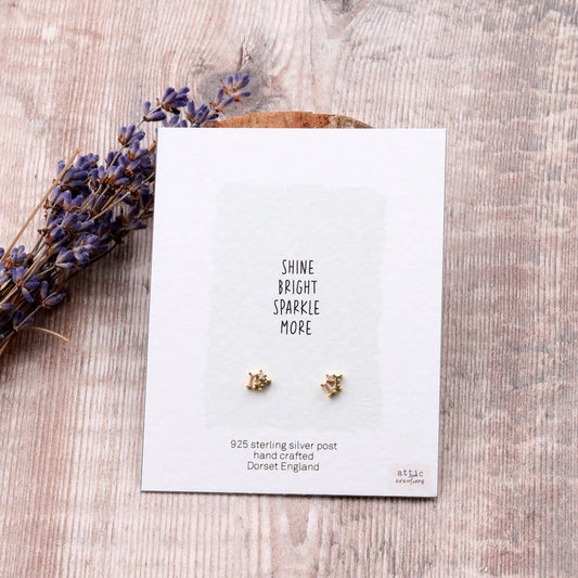 Attic Creations Card Three Little Gems Earrings Green