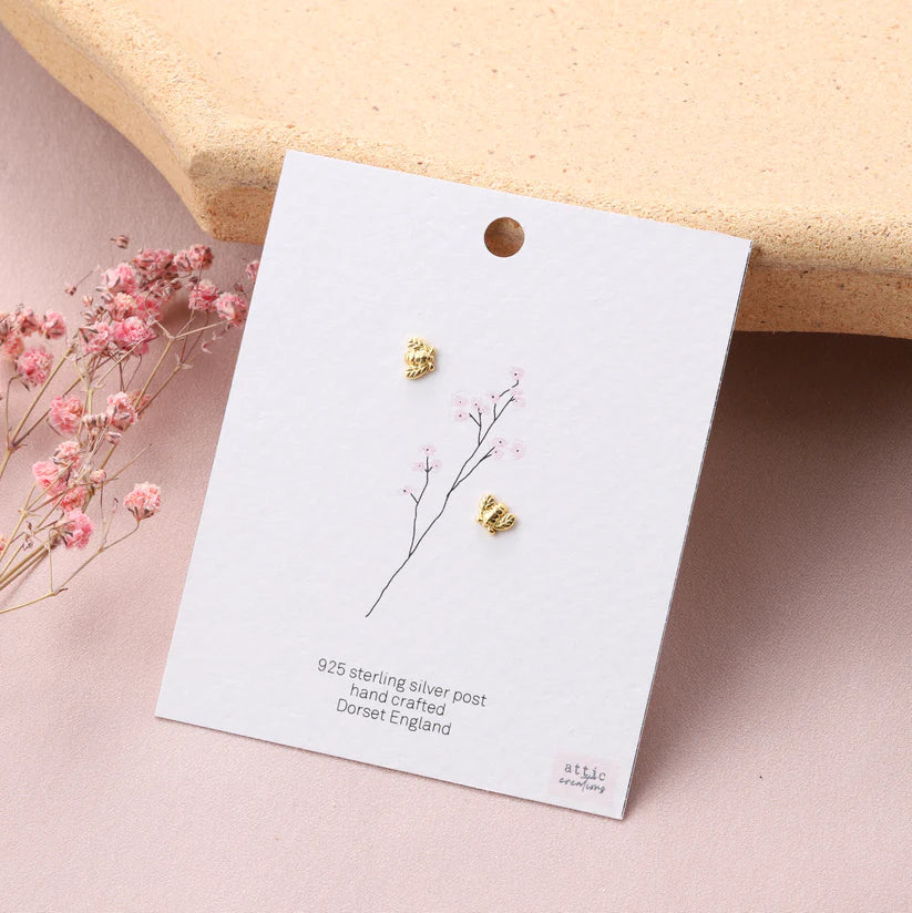 Attic Creations Card Tiny Little Bees Earrings Gold