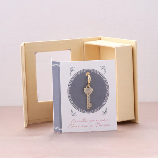 Attic Creations Charming Story 16 The Stylist Crystal Inlaid Key