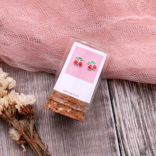 Attic Creations Cherry In a Bottle Earrings