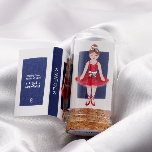 Attic Creations Kinfolk Ballerina Tiny Bow Earrings Silver