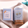 Attic Creations Little Note Happy Cutout Flower Earrings Gold