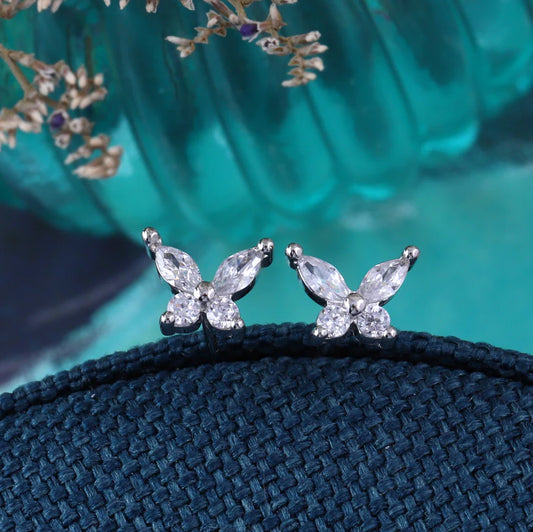 Attic Creations See Magic Crystal Butterfly Earrings Gold
