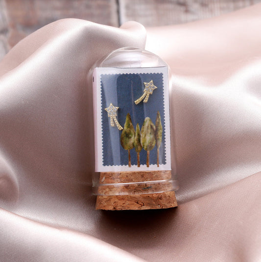 Attic Creations Shooting Stars Earrings Gold