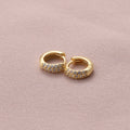 Attic Creations Small 3 Row Gemstone Hoop Earrings Gold