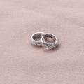 Attic Creations Small 3 Row Gemstone Hoop Earrings Silver