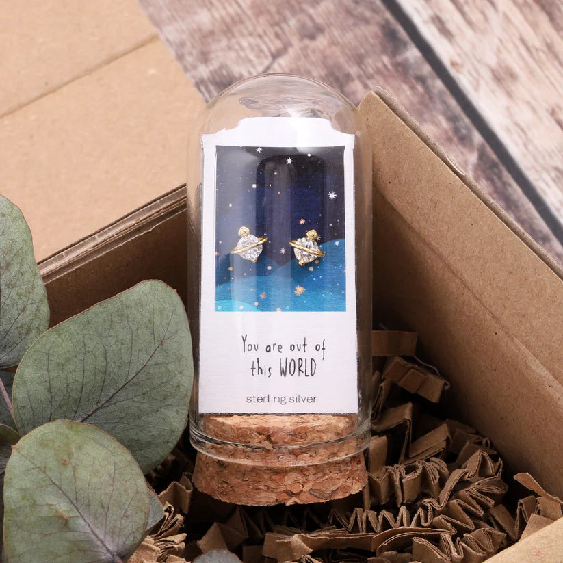 Attic Creations You Are Out Of This World Earrings Gold