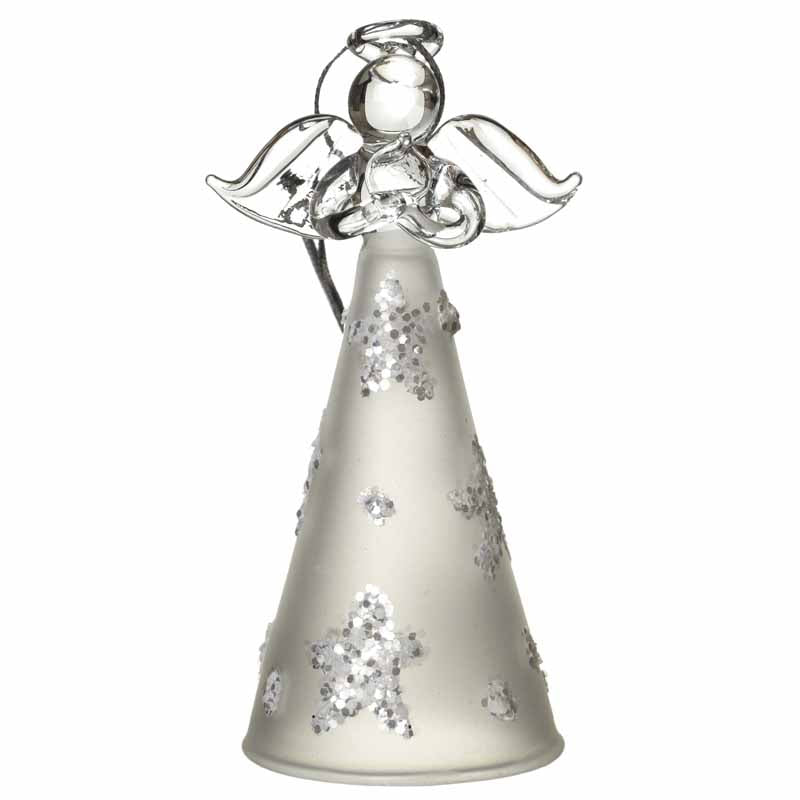 Christmas Hanging Glass Angel With Stars