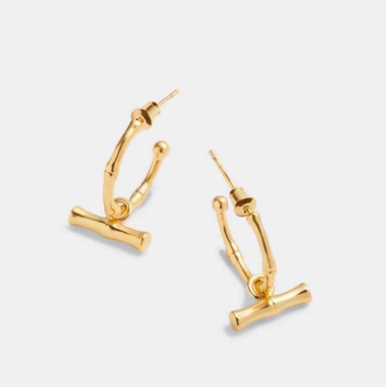Katie Loxton Bamboo Hoop Earrings Gold Plated Earrings