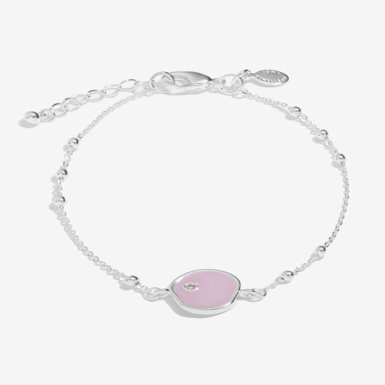 Joma Jewellery Beau Lilac Enamel Silver Plated Cz Bracelet