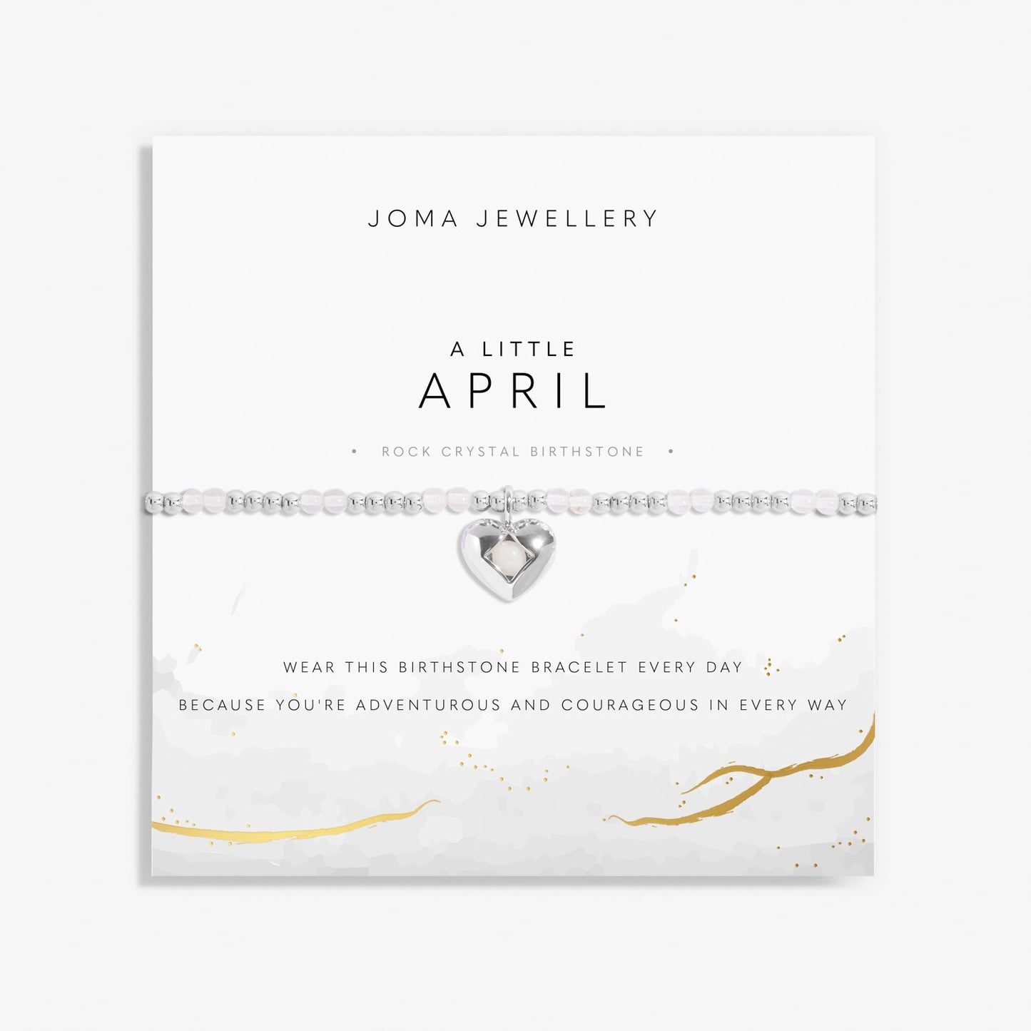 Birthstone A Little April Rock Crystal Silver Plated Bracelet