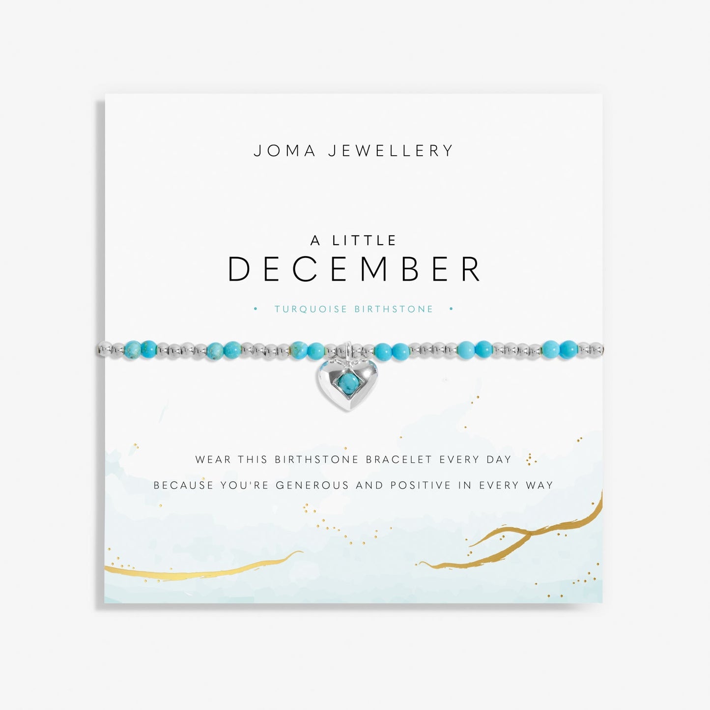 Birthstone A Little December Turquoise Silver Plated Bracelet