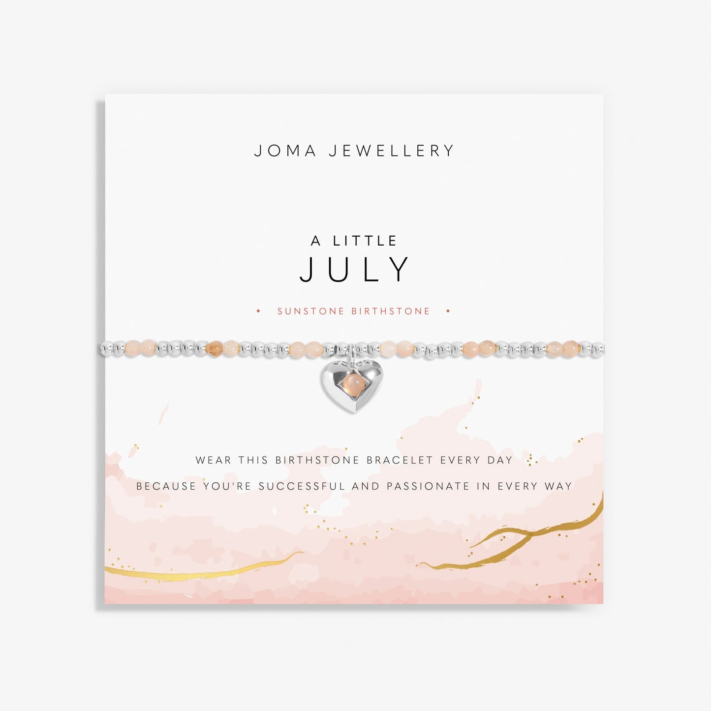Birthstone A Little July Sunstone Silver Plated Bracelet