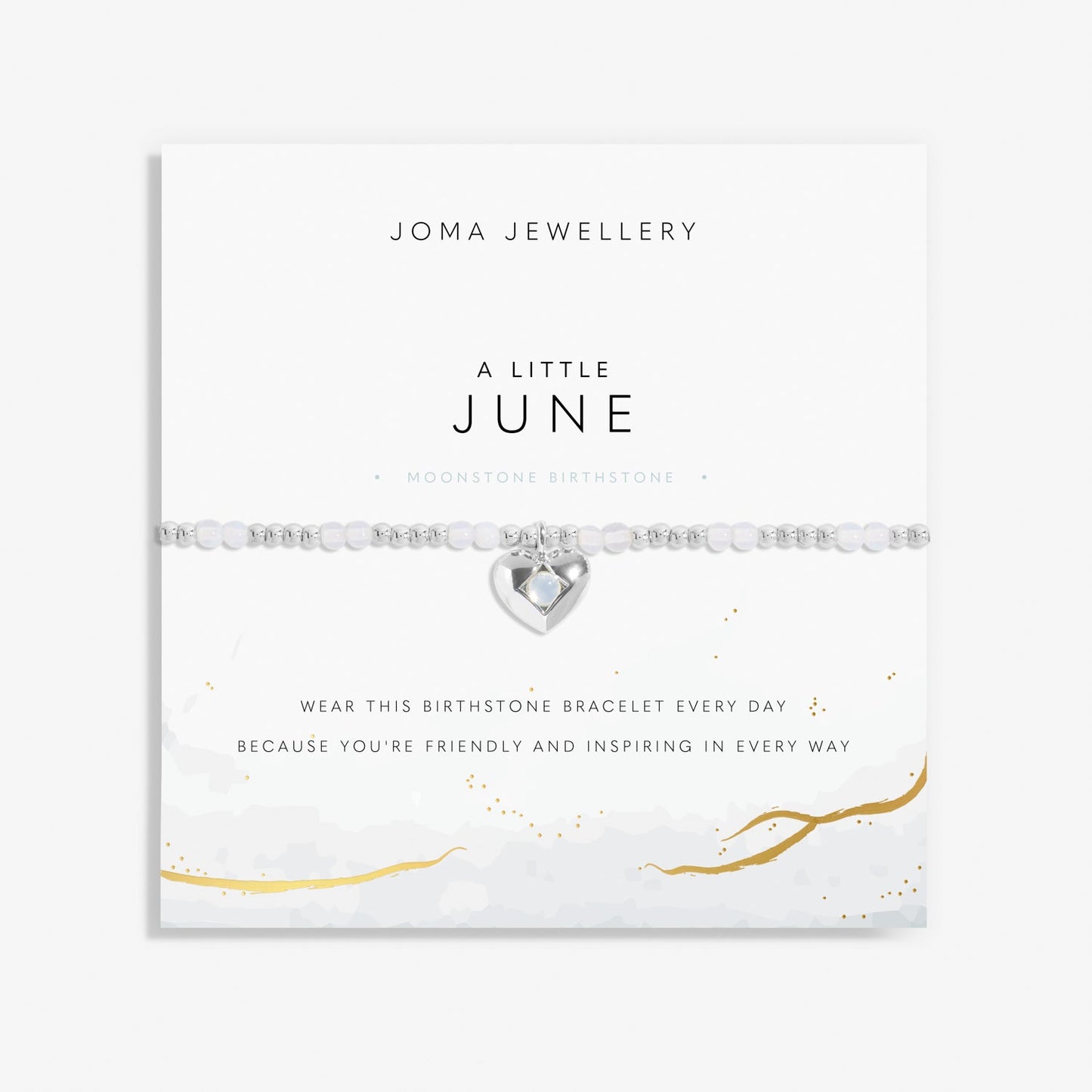 Birthstone A Little June Moonstone Silver Plated Bracelet