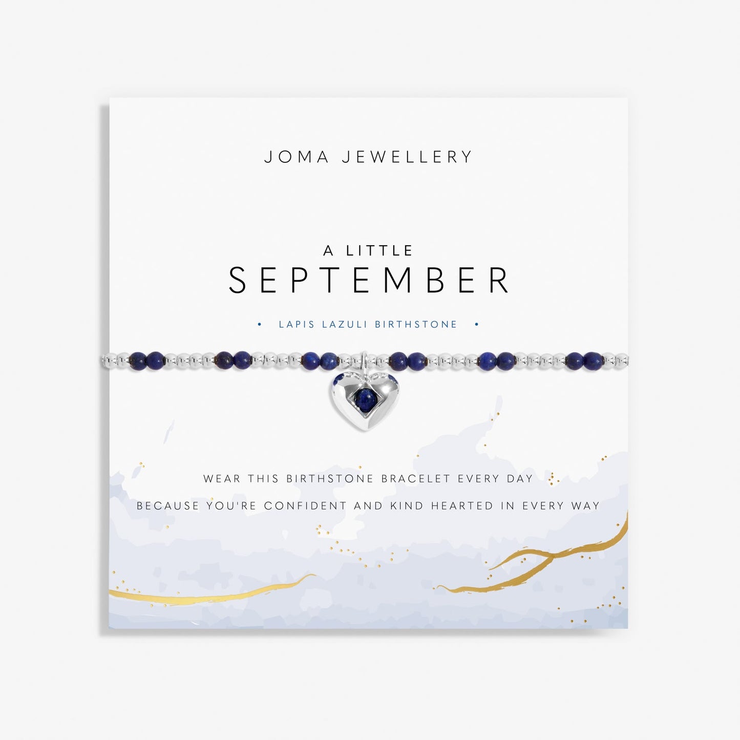 Birthstone A Little September Lapis Lazuli Silver Plated Bracelet
