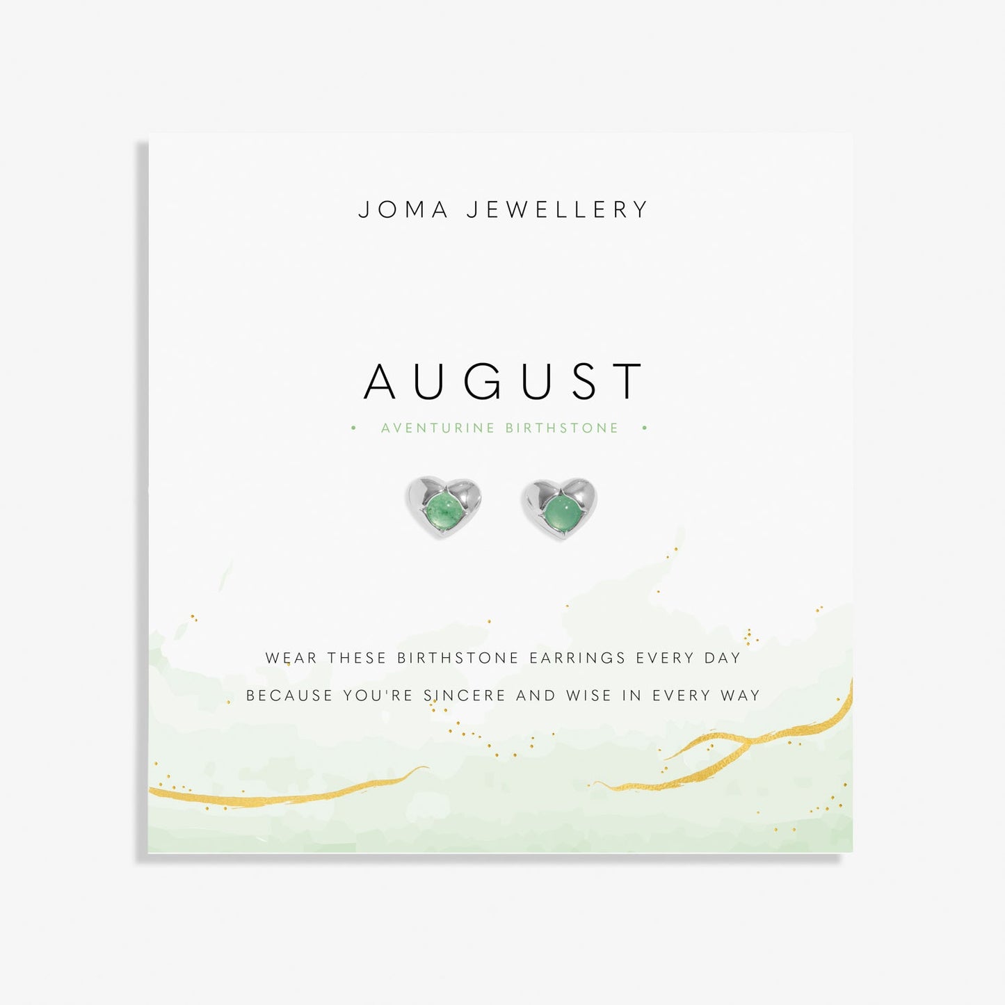Birthstone Earrings August Aventurine Silver Plated Earrings
