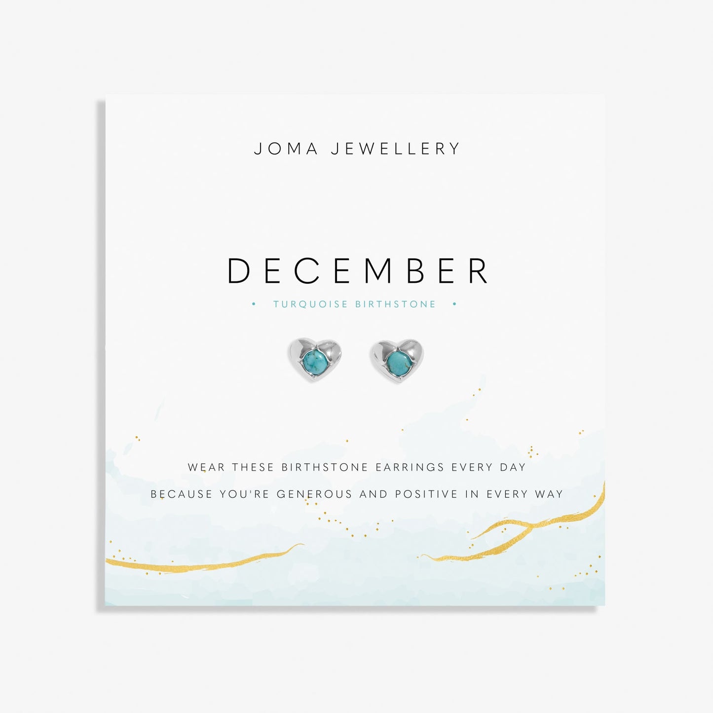 Birthstone Earrings December Turquoise Silver Plated Earrings