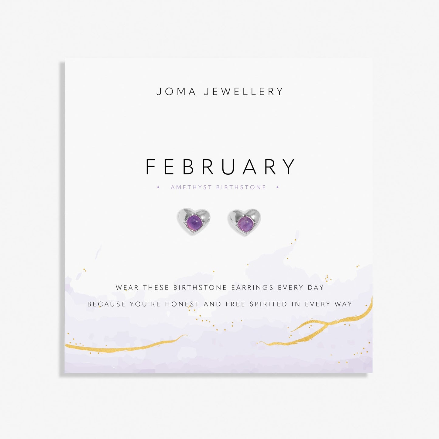 Birthstone Earrings February Amethyst Silver Plated Earrings