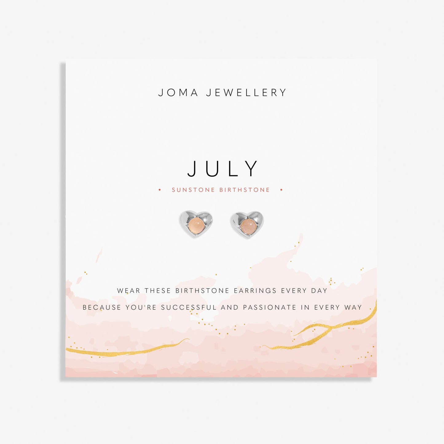 Birthstone Earrings July Sunstone Silver Plated Earrings