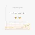 Birthstone Earrings November Yellow Quartz Silver Plated Earrings