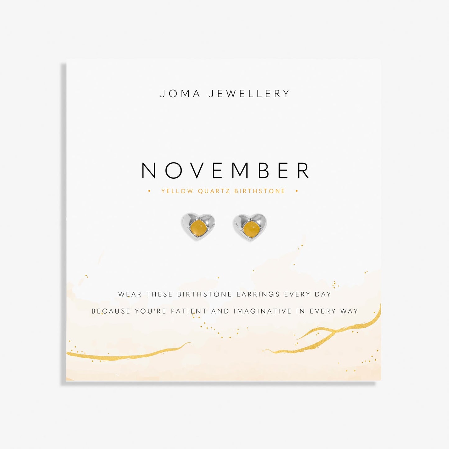 Birthstone Earrings November Yellow Quartz Silver Plated Earrings