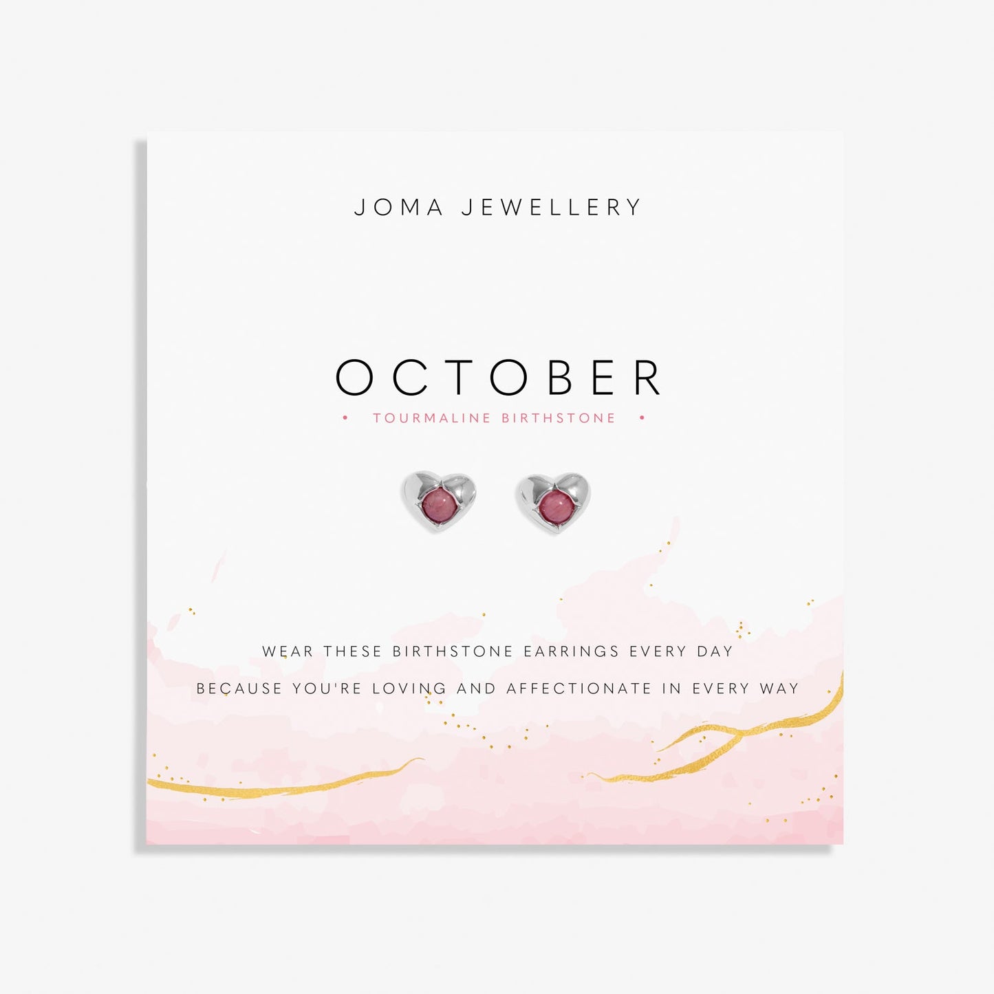 Birthstone Earrings October Tourmaline Silver Plated Earrings