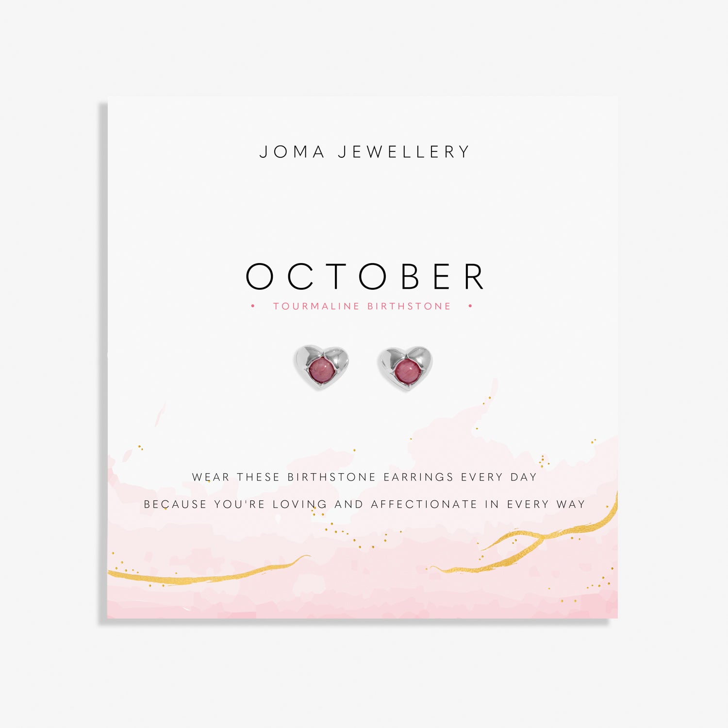 Birthstone Earrings October Tourmaline Silver Plated Earrings