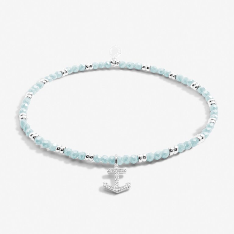 Joma Jewellery Boho Beads Anchor Blue & Silver Bracelet