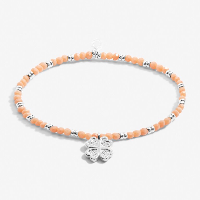 Joma Jewellery Boho Beads Flower Orange & Silver Bracelet