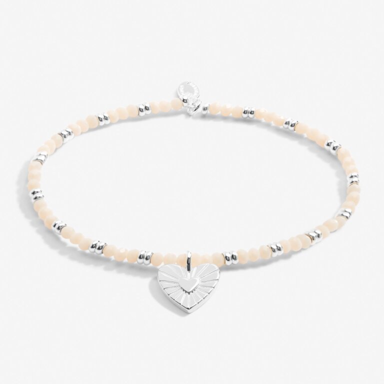 Joma Jewellery Boho Beads Heart White & Silver Bracelet