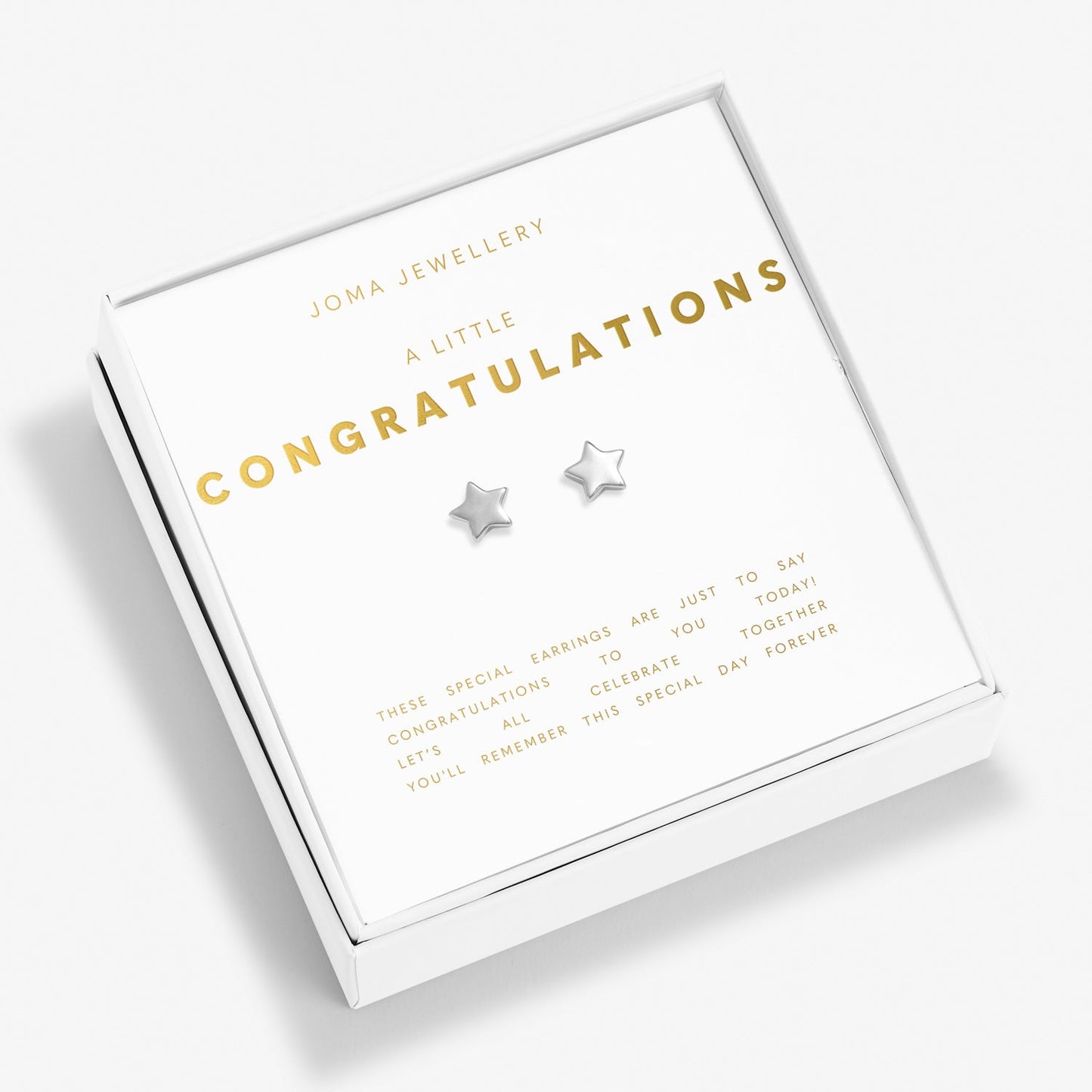 Boxed A Little Earrings Congratulations Silver Plated Earrings