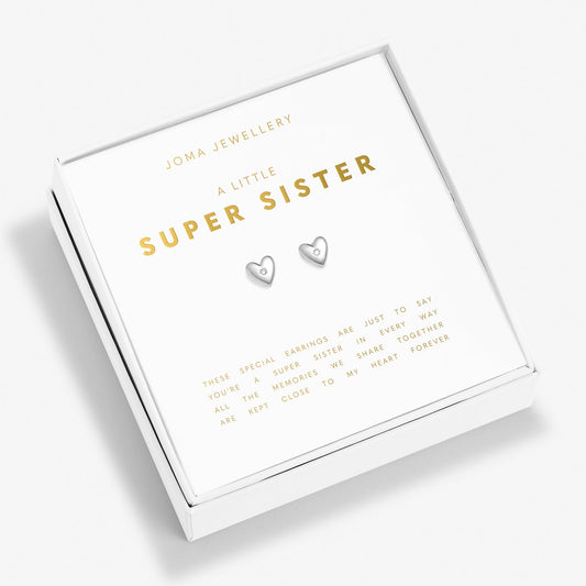 Boxed A Little Earrings Super Sister Silver Plated Earrings