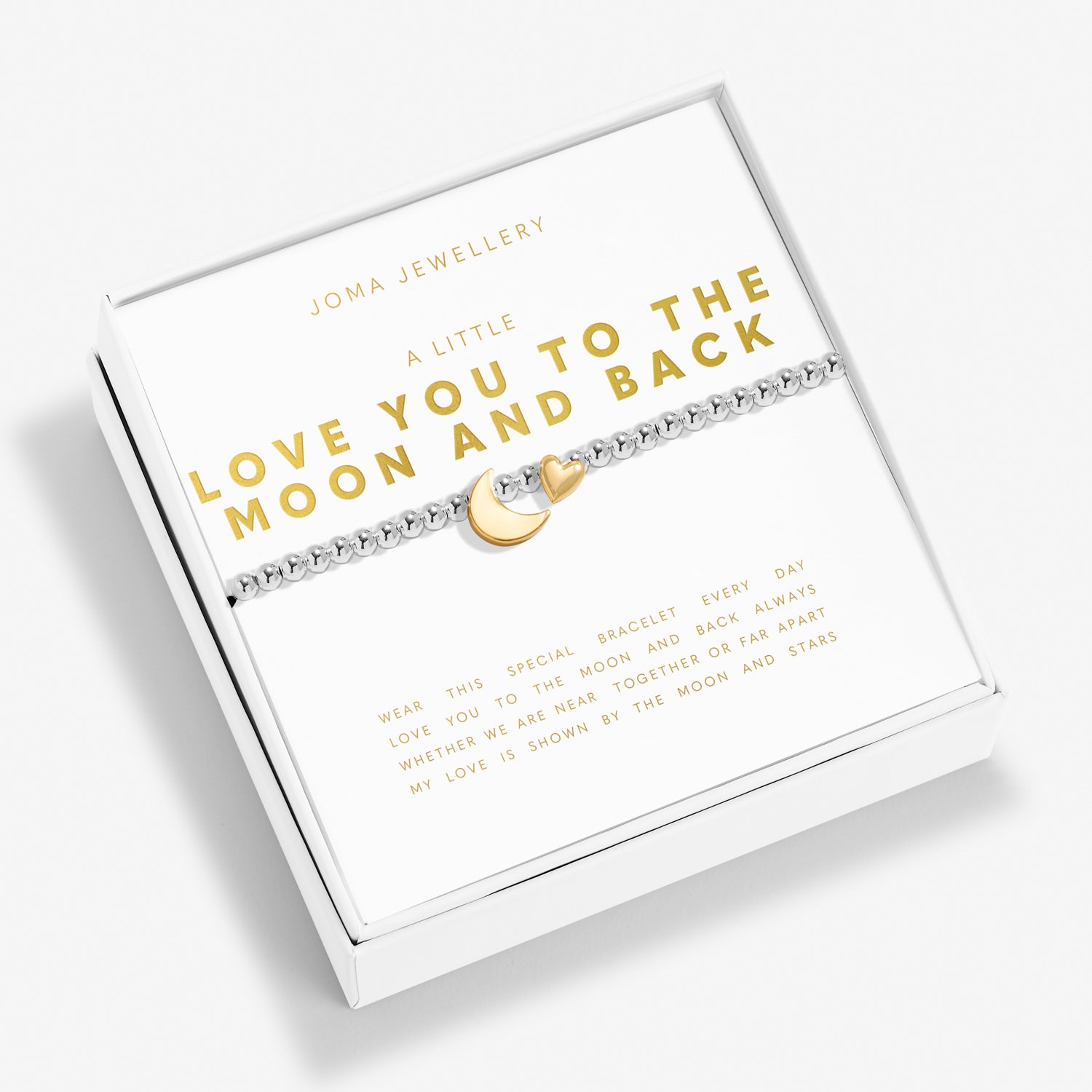 Boxed A Little Love You To The Moon Silver & Gold Plated Bracelet