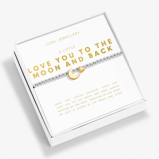 Boxed A Little Love You To The Moon Silver & Gold Plated Bracelet